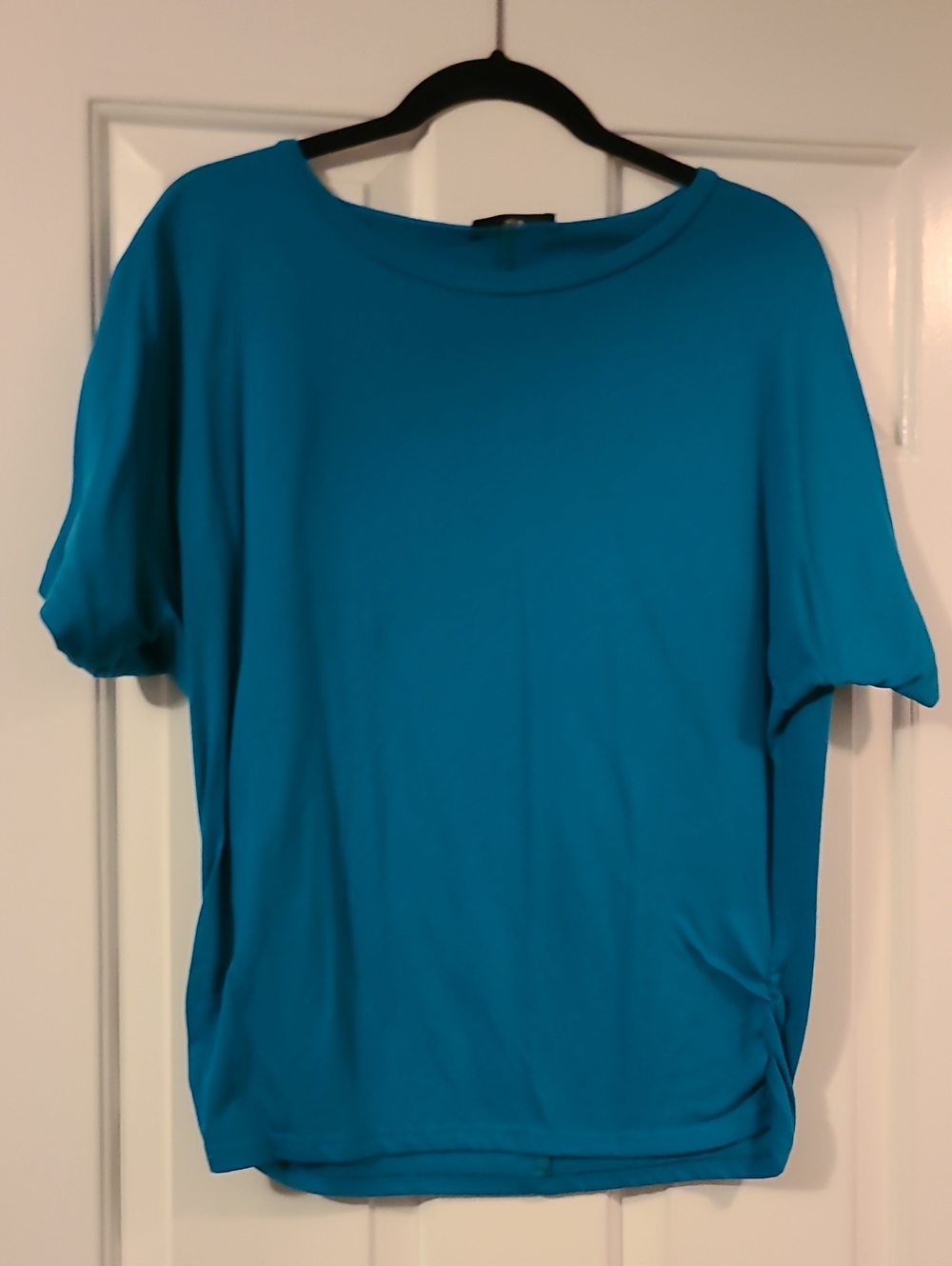Loveu.Dear Teal Side Ruched Tunic Top - Women's Medium